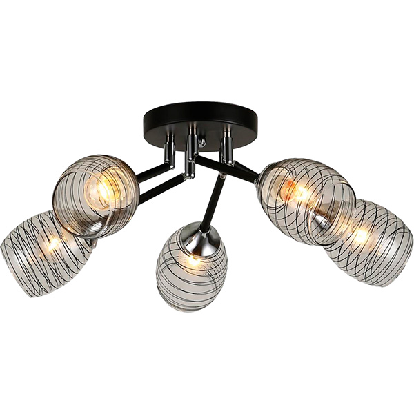 Люстра стельова Blitz 8028-45 5x60 Вт E27 хром/чорний 