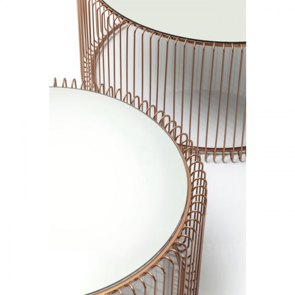 Стіл декоративний KARE Design Wire Copper 34x70x70 см набір з 2 шт. 