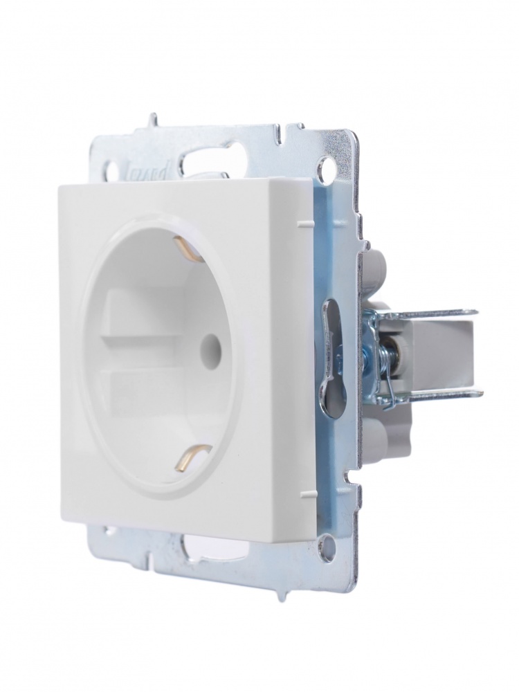 Розетка побутова із заземленням Lezard Vesna IP20 білий 742-0288-122B