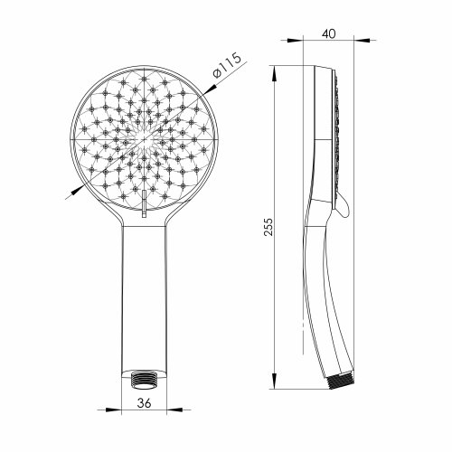 Лейка для душа RJ RJHS000-07CH