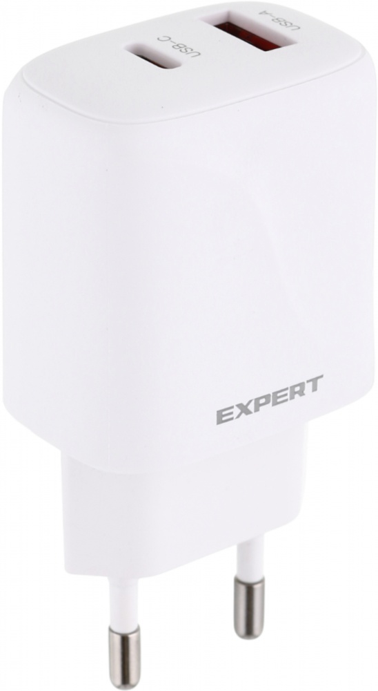 Сетевое зарядное устройство Expert L158 20WPD USB-C 18WQC3.0 USB-A White