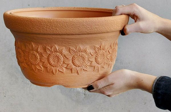 Горщик пластиковий Prosperplast низький SUNNY 400 мм круглий 14л (10328) коричневий 