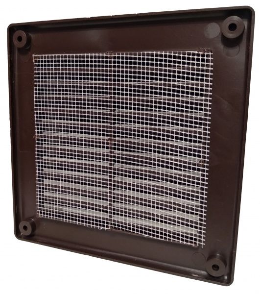 Гратка для вентиляції К-15К 150x150 мм пластик коричневий 