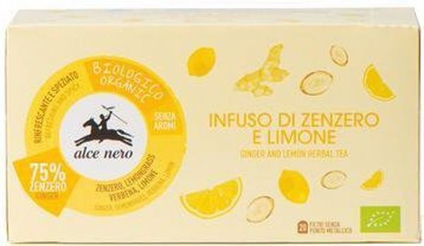 Чай имбирный Alce Nero Имбирь с Лимоном 20 шт. 115 г 