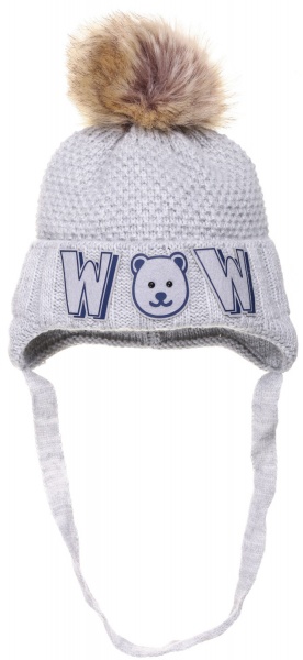 Шапочка дитяча для дівчинки Kraft+ р.42-44 світло-сірий 2264 
