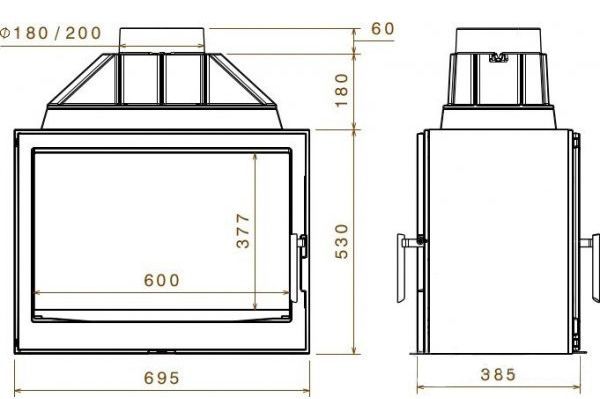 Топка для камина Liseo L7 DF