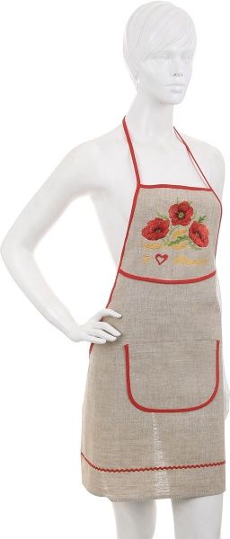 Фартук кухонный Цветы. Маки Галерея льна
