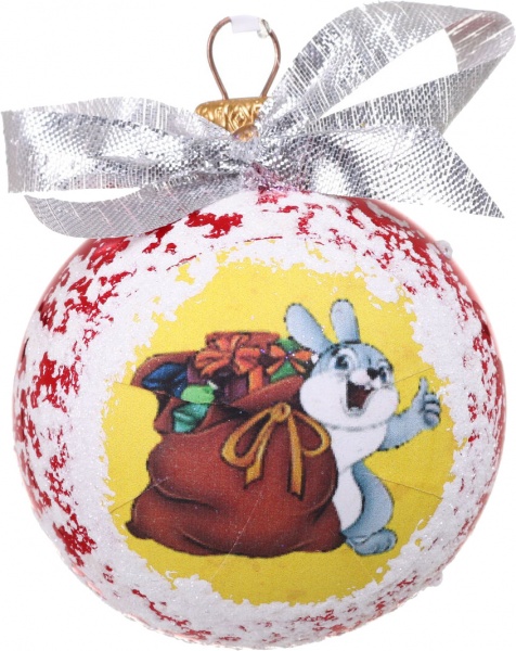 Шар новогодний символ года декупаж d 60 мм в ассортименте