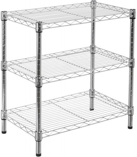Стеллаж металлический 610x610x350 мм хром (142424-3LC) 