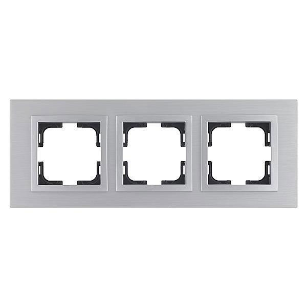 Рамка трехместная Mono Style Aluminium универсальная серебряный 107-800000-162