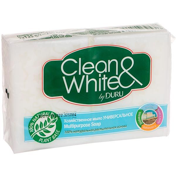 Хозяйственное мыло Duru Clean & white 125 г 2 шт./уп.
