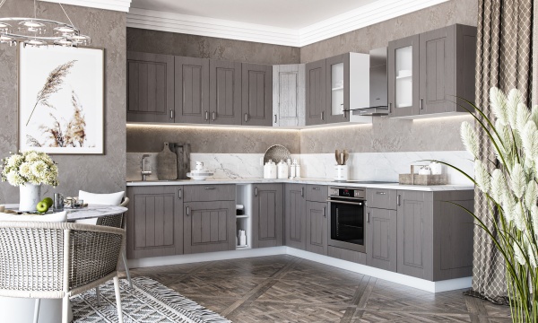 Тумба нижняя МС Мэри Q-25 Ня-3 (2+1) 60х82х54 см дуб платиновый/белый Грейд