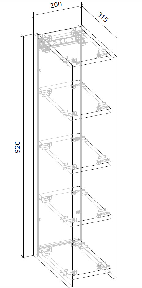 Шкаф верхний МС Злата 20х92х32 дуб артизан Грейд