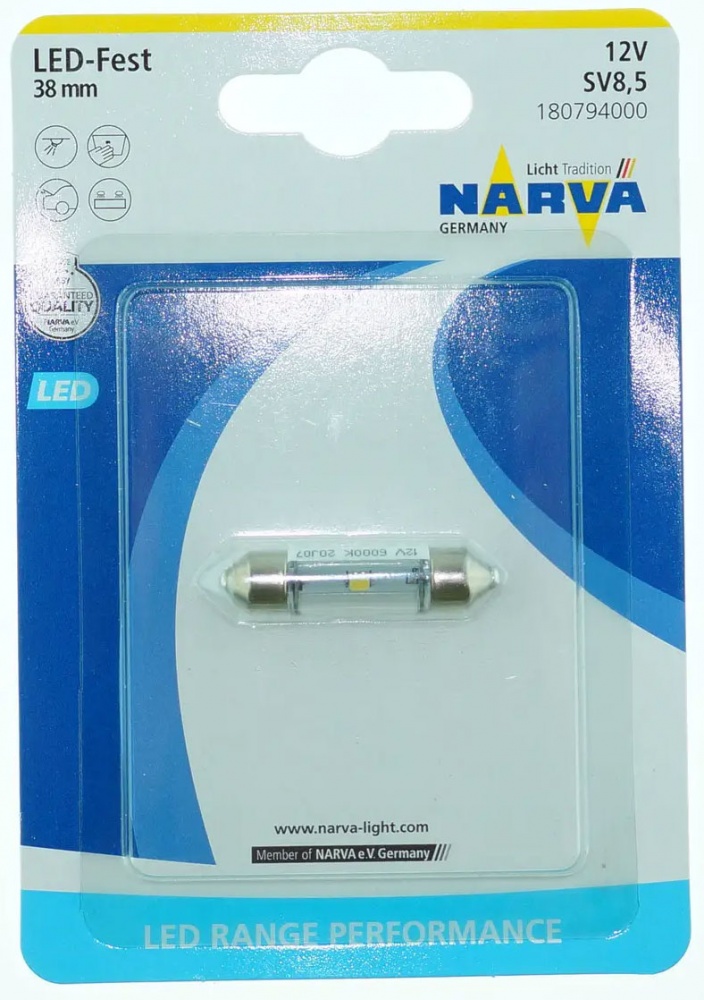 Автолампа ксенонова Narva LED Range Performance SV8.5 0,6 Вт шт.(NV 18171.1B)