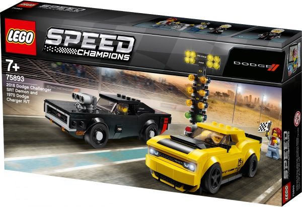 Конструктор LEGO Speed Champions Автомобили 2018 Dodge Challenger SRT Demon и 1970 Dodge Charger R/T 75893