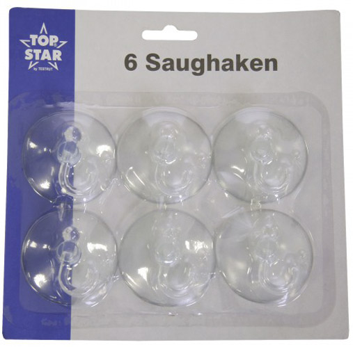 Набір гачків Axentia поворотних на присосках прозорих d 5,5 см 6 шт./уп. 290115