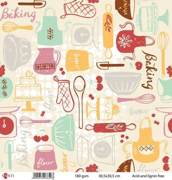 Бумага для скрапбукинга №14 5 шт. 30,5x30,5 см 180 г/м² разноцветный Santi