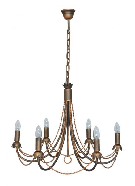 Люстра підвісна Геотон Ф486 6x60 Вт E27 темна бронза 48721 