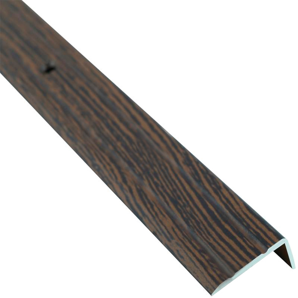 Поріжок алюмінієвий декорований Braz Line рифлений з отворами 24,5х10x900 мм венге світлий 