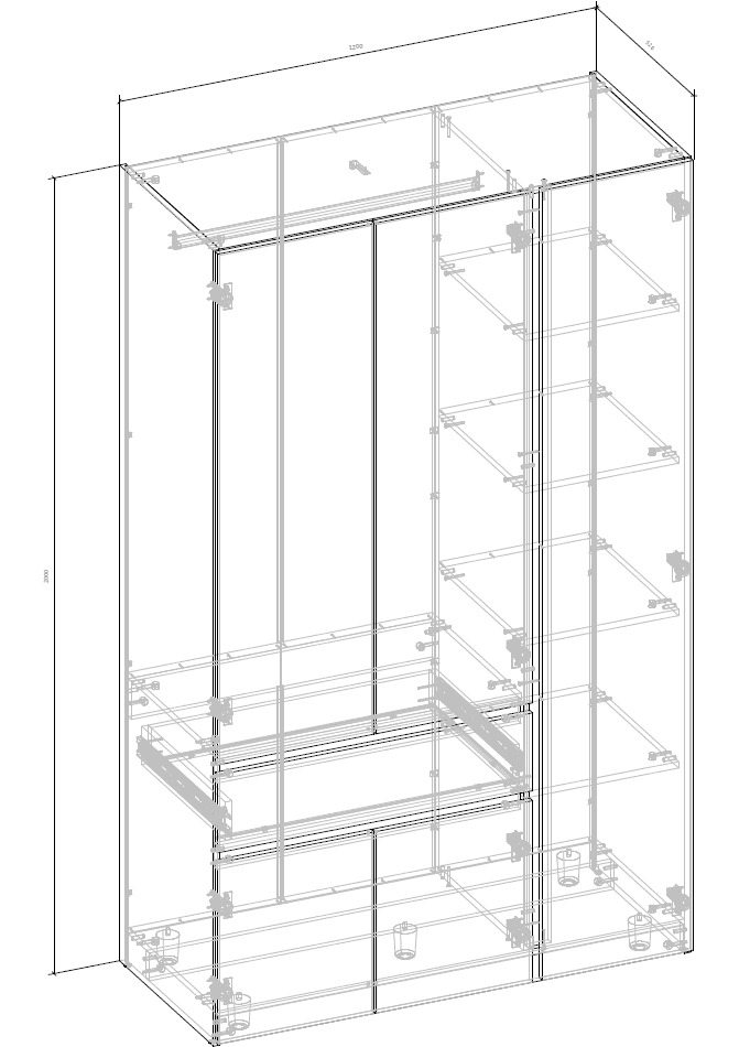 Шкаф Грейд Олли 2000х1200х526 мм дуб артизан