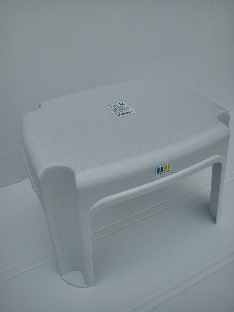Табурет пластиковий надміцний білий мармур