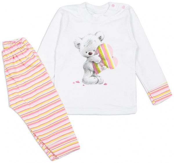 Пижама детская Фламінго Полоска р.86 біло-рожевий 613-222-9 