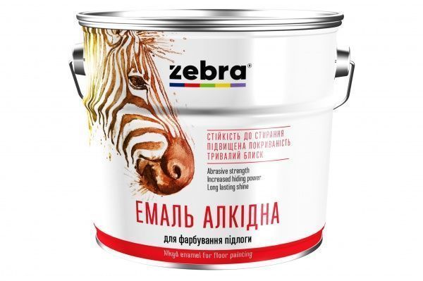 Емаль алкідна ZEBRA серія Акварель 888 для підлоги ПФ-266 темно-коричневий глянець 0,9кг