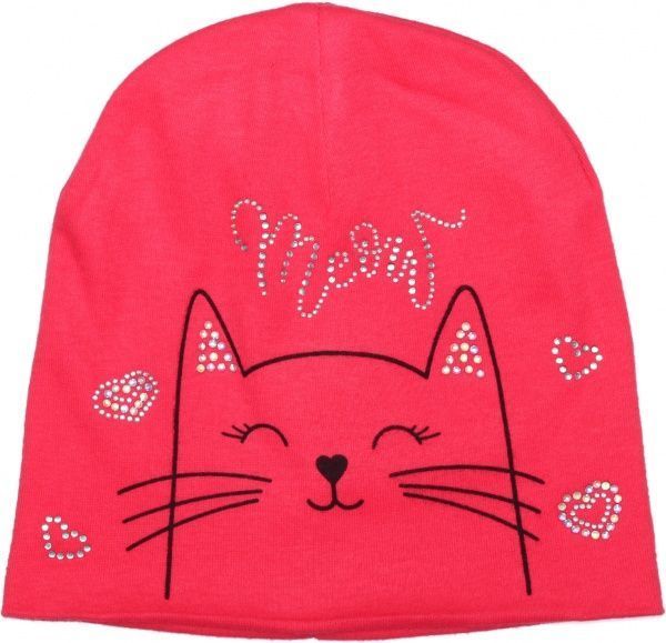 Шапочка детская для девочки Kraft 319-Т р.50-52 коралловый 