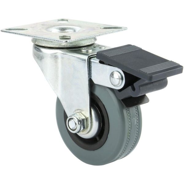 Колесо поворотное с площадкой и тормозом d50 мм