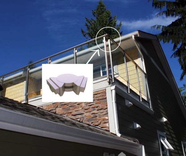 Поворот Алюмініка поручня 60х25 регулированный по горизонтали 