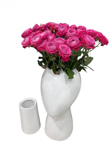 Ваза керамическая Nana ceramics Безлика 43 см белый глянец