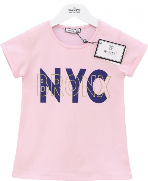 Футболка для дівчаток Wanex Футболки д/д ТМ Wanex 122 р. 95% бав., 5% ел.31457 р.122 рожевий 