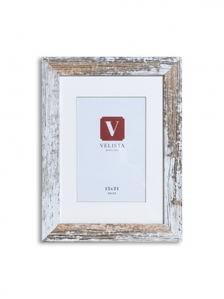 Фоторамка с паспарту Velista 24W-862001 v 1 фото 10x15 см белый с коричневым 