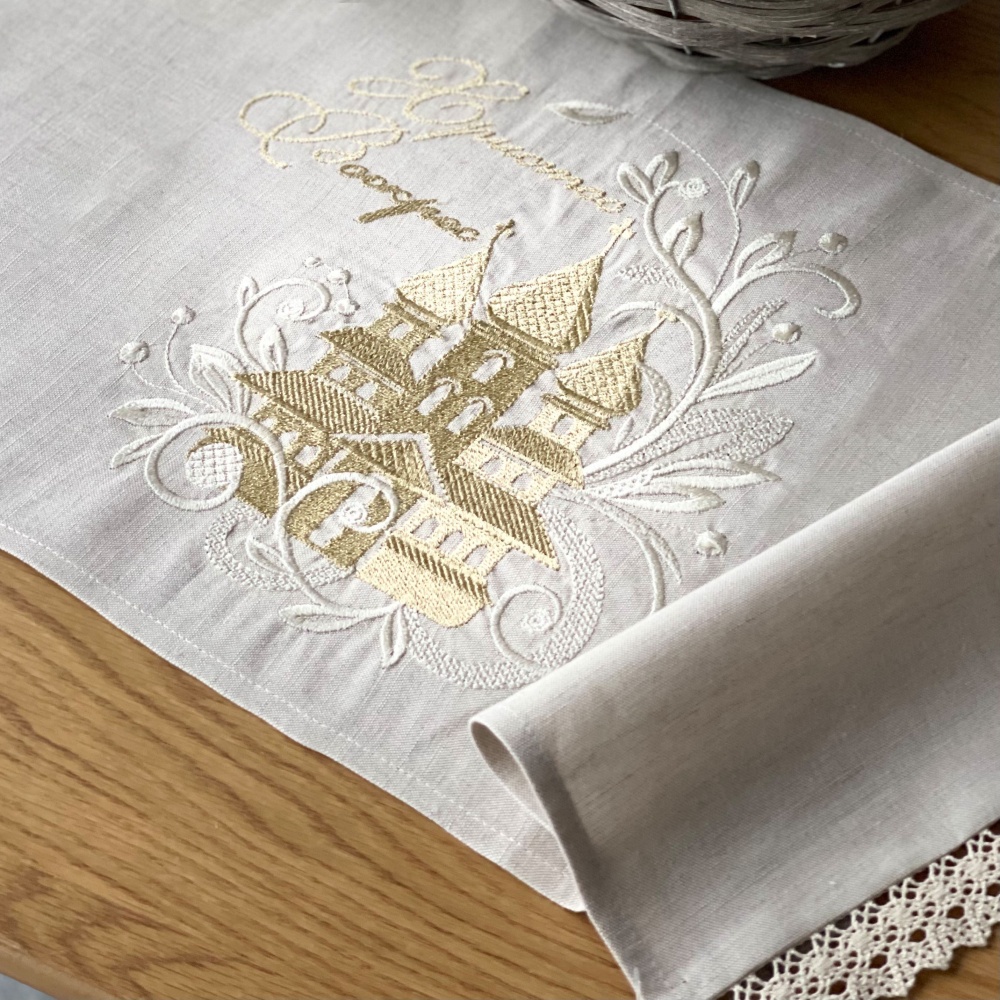 Рушник великодній 434-24/00 30x70 см Едельвіка бежевий