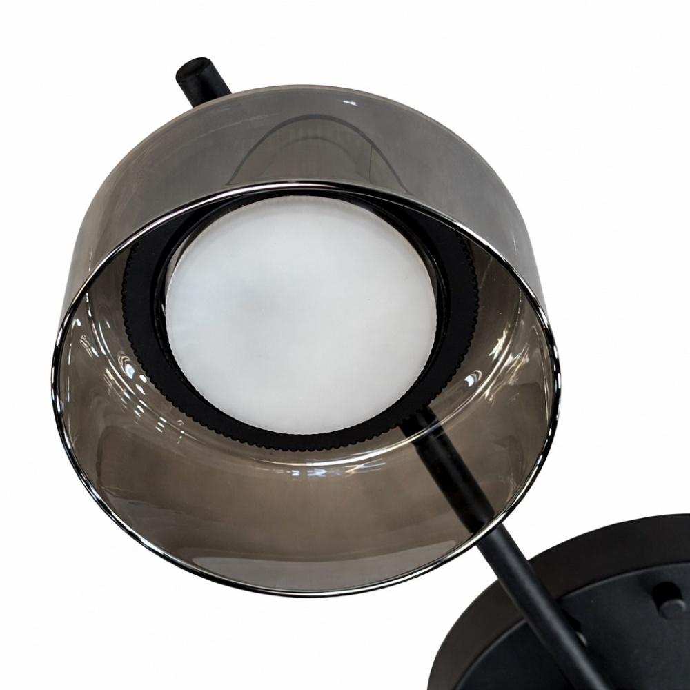 Люстра стельова LIGHT SET DUSHA MS228 6x12 Вт GX53 чорний/димчатий