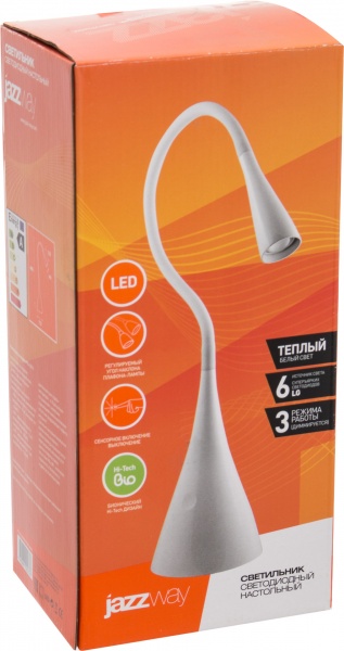 Настольная лампа офисная Jazzway PTL-1211 1x3 Вт белый 1022776 