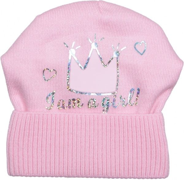 Шапочка дитяча для дівчинки Luna Kids р.52-54 бузковий із рожевим 2390 