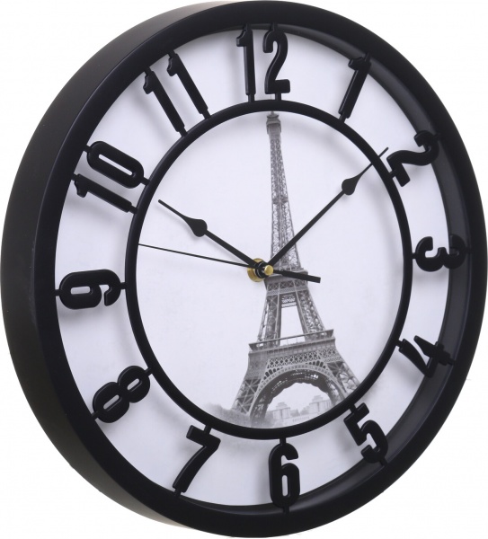Часы настенные Paris 30х30х5 см (WSH-0198) черный