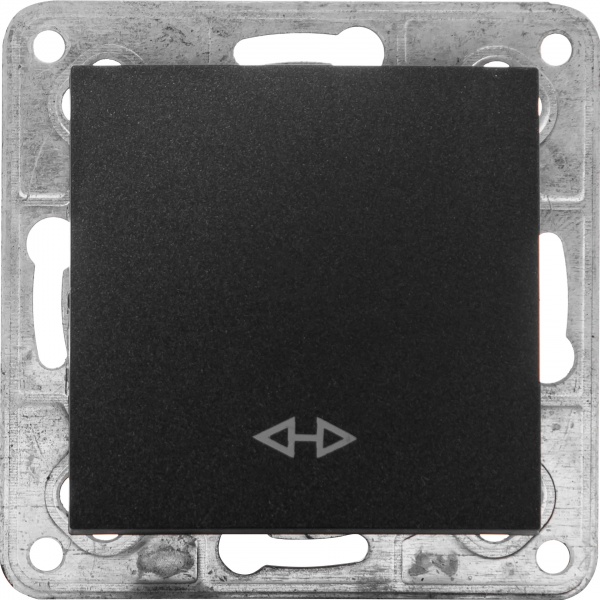 Переключатель перекрестный одноклавишный LXL Tesla TLXL3530A без подсветки графит 3530A graphite