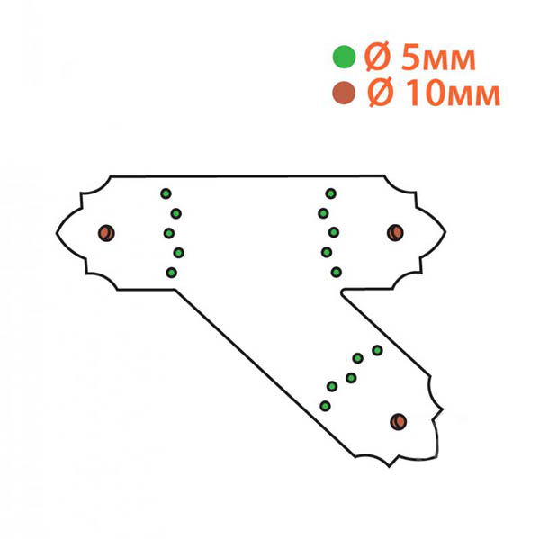 Кутник декоративний Kolchuga асиметричний 280x80x208 мм 1,8 мм