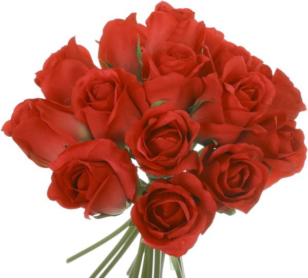 Растение искусственное Букет роз 30 см красный 15 шт.