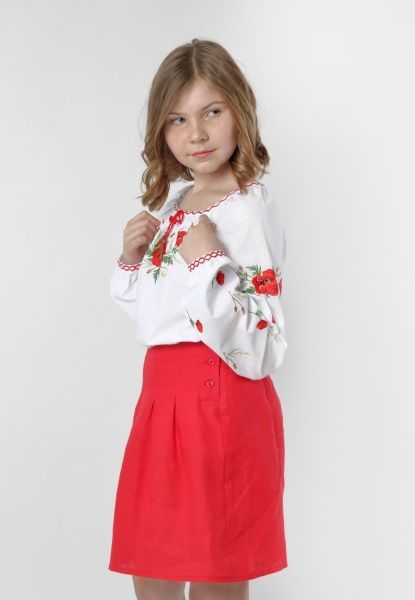 Вышиванка Гармонiя Маки р.134 красный 33331 