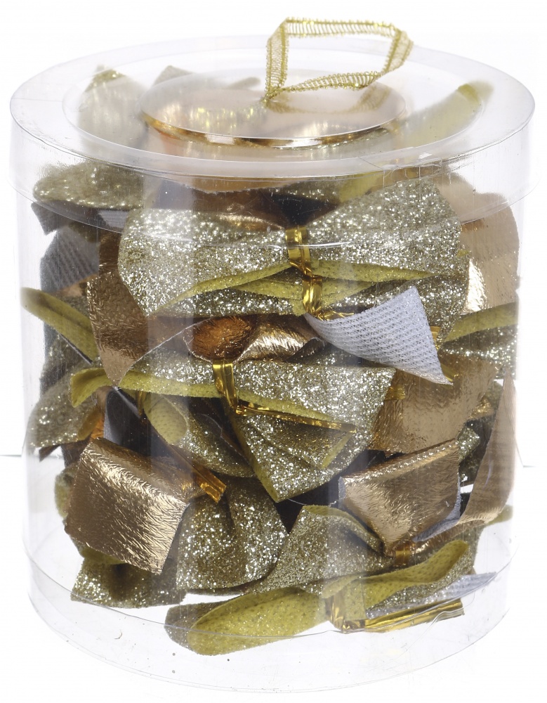 Декорація бант в наборі 36 шт поліестр в пвх коробці 3 кольори 6 см в асортименті EPI-9911R