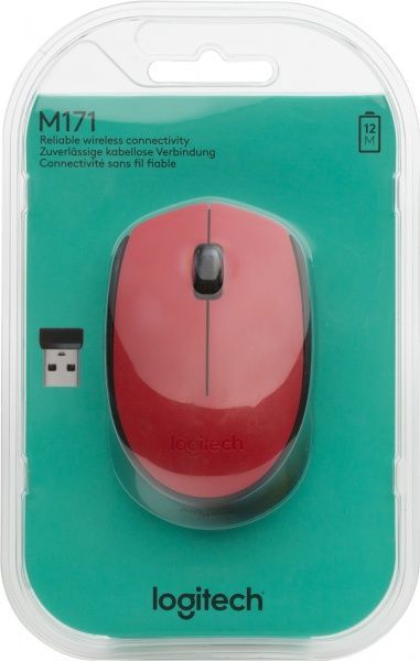 Миша Logitech Wireless Mouse M171 (910-004641) red/black  