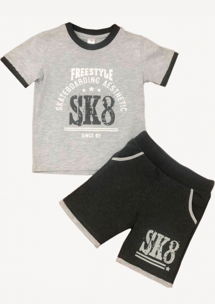 Костюм для хлопчиків Roksana №0011/12141 р.122-128 сірий 