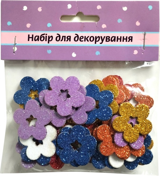 Набор наклеек с глитером Цветы 30 шт. Аплі-Краплі