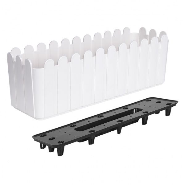 Ящик балконний Алеана 49х16,5 см прямокутний біла троянда 