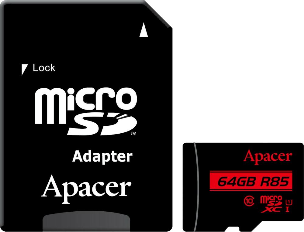 Карта пам'яті Apacer microSDHC 64 ГБ UHS Speed Class 1 (U1)Class 10 (AP64GMCSX10U5-R) AP64GMCSX10U5-R