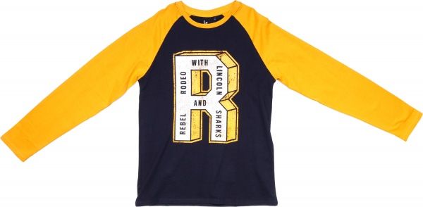 Футболка для хлопчиків LINCOLN&SHARKS 2H3906 р.152 темно-синій із жовтим 