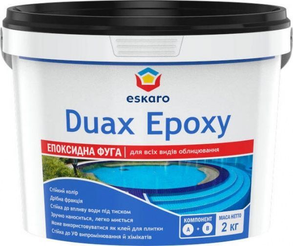 Фуга Eskaro двокомпонентна епоксидна 2 кг відро темно-синій 
